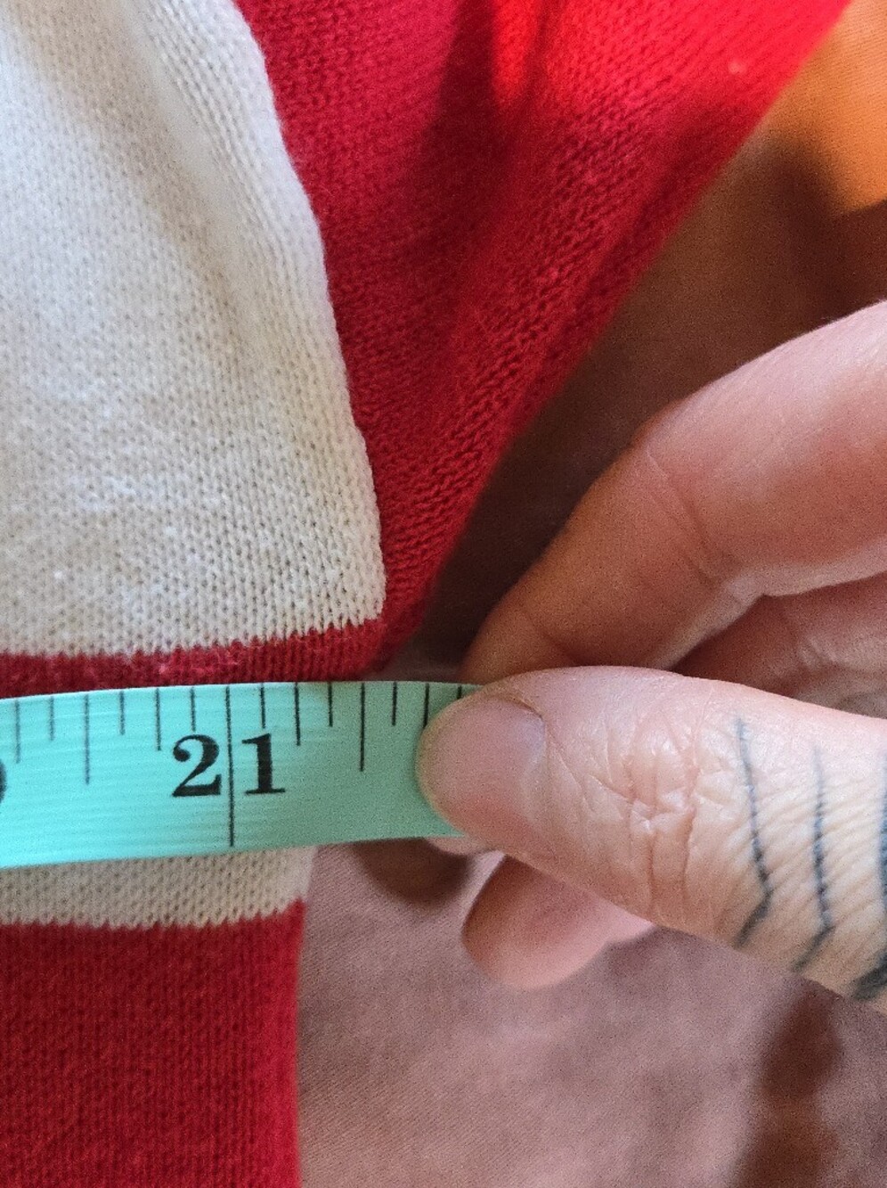 L♡VE Ellen Degeneres | Red & White V-Neck Sweater with Dog Patch, Size M - Picture 9 of 10